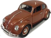 1967 Volkswagen Beetle – Lucky Die Cast 1:24 (Bruin) - Modelauto - Schaalmodel - Miniatuurauto