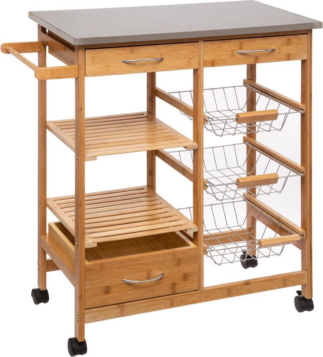 Keukentrolley Five® - Hout - Uitschuifbaar | Verrijdbaar