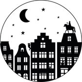 Sinterklaas raamsticker rond herbruikbaar - Decoratie Sinterklaas - Raamsticker - Sinterklaas - Zwarte Piet - Zwart - Herbruikbaar