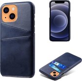 Dual Card Back Cover - iPhone 13 Mini Hoesje - Blauw