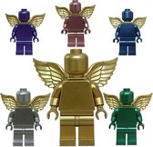 MiniFigures - METALLIC KLEUREN - MET WINGS - Vleugels - Compatibel - Mini Figures - Mini figuren - Mini Figs - Blanc - 18 pack