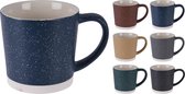 Siaki mat gekleurd koffie mok, kop, beker, 370 ml, 6 stuks