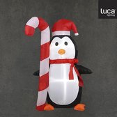 Luca Lighting - Opblaasbaar pinguin rood led IP44 - l60xb40xh120cm - Woonaccessoires en seizoensgebondendecoratie  (Europese stekker )