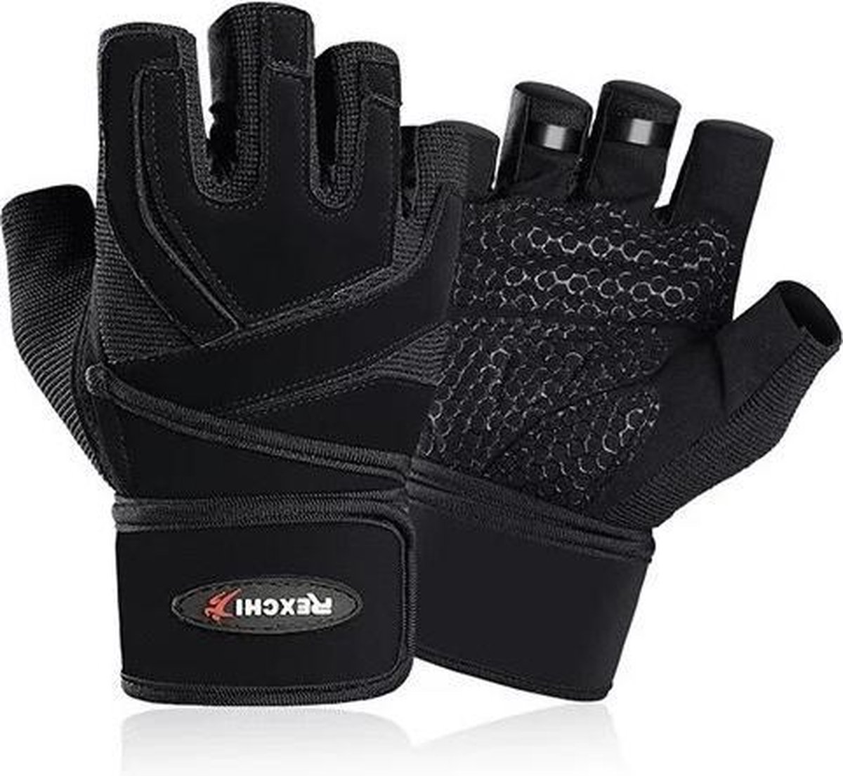 Rexchi - PRO Sport & Fitness Handschoenen Dames & Heren - XL – Krachttraining Artikelen – Gym & Crossfit Training – Zwart – Gloves voor meer grip en bescherming tegen blaren & eelt