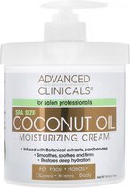Advanced Clinicals - Coconut Oil Moisturizing Cream - Droge huid -  Vegan - vrij van parabenen - Spa Size - 454 g