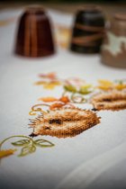 Egeltjes en herfstbladeren Voorbedrukt tafelkleed - Vervaco