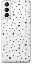 Fooncase Hoesje Geschikt voor Samsung Galaxy S21 Plus - Shockproof Case - Back Cover / Soft Case - Stars / Sterretjes
