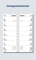 Castelli omleg weekkalender op schild 2022 - A4 formaat weekplanner - twee weken overzicht - 1 week per blad - neutraal
