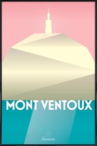 JUNIQE - Poster in kunststof lijst Mont Ventoux II -20x30 /Turkoois &