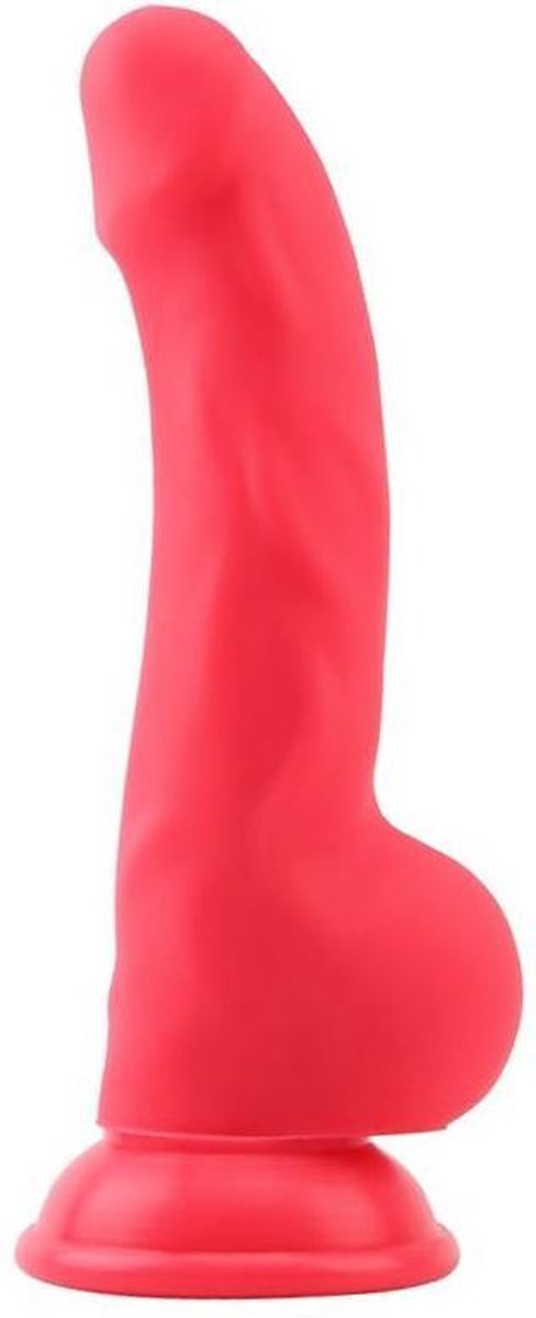 Goedkoopste DeLuxe Pure Nature Neo Colours - Siliconen Dildo - 23 x 4.1 cm - Rood