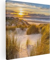 Artaza Toile Peinture Plage Et Dunes Au Coucher Du Soleil - 40x40 - Klein - Photo Sur Toile - Impression Sur Toile