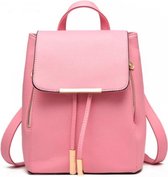Dames rugzak - Kunstleer - Rug zak voor dames - Groot vak - Ritssluiting - Extra koordjes - Soft Pink