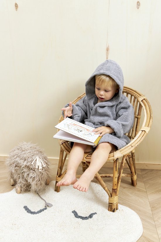 Meyco Baby Uni badjas - badstof - grey - 98/104 van Meyco — afbeelding 4