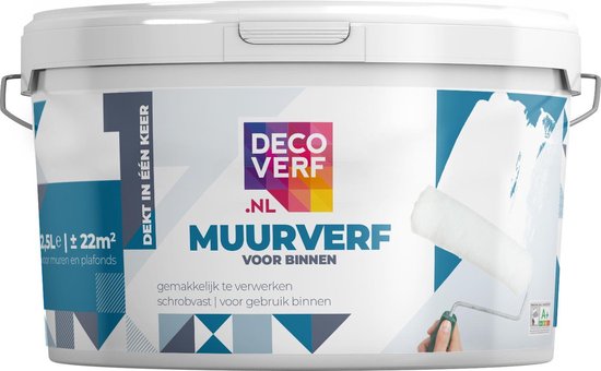 Decoverf muurverf mat, 9003 wit, 2.5L
