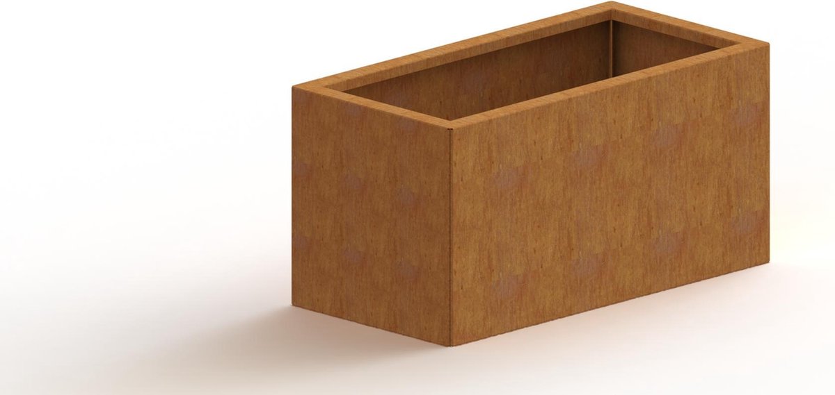 Cortenstaal plantenbak - Rechthoek - 80x40x80cm - Roestkleur - Met bodem - MySteel