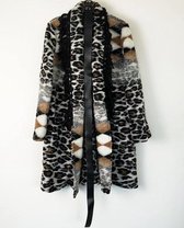 Vest Glowy, Vest met Ruit & Animalprint, Warm Vest met Ceintuur