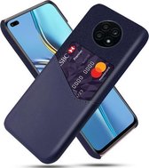 Voor Huawei nova 8i Doek Textuur PC + PU Lederen Achterkant Schokbestendig Hoesje met Kaartsleuf (Blauw)