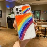 Sliding Camera Cover Design Rainbow Epoxy TPU + PC Shockproof Case voor iPhone 12 Pro (Rainbow Pattern 7)