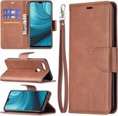 Voor OPPO A7 Retro Lamsvacht Textuur Pure Kleur Horizontale Flip PU Lederen Case met Houder & Kaartsleuven & Portemonnee & Lanyard (Bruin)