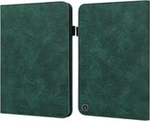 Voor Amazon Kindle Fire HD 10 2021/HD 10 Plus 2021 Kant Bloem Embossing Patroon Horizontale Flip Lederen Case met Houder & Kaartsleuven & Portemonnee & Fotolijst (Groen)