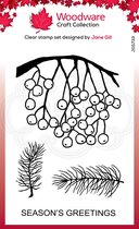 Woodware Clear stamp - Kerst - Takken met besjes - A6 - Polymeer