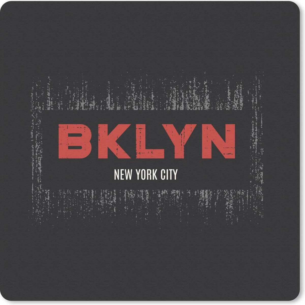 Muismat 20x20 cm - Mousepad New York - Brooklyn - Rood - Muismatten