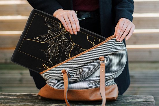 Housse ordinateur 13 pouces - Carte - Seraing - Or - Zwart - Housse ordinateur