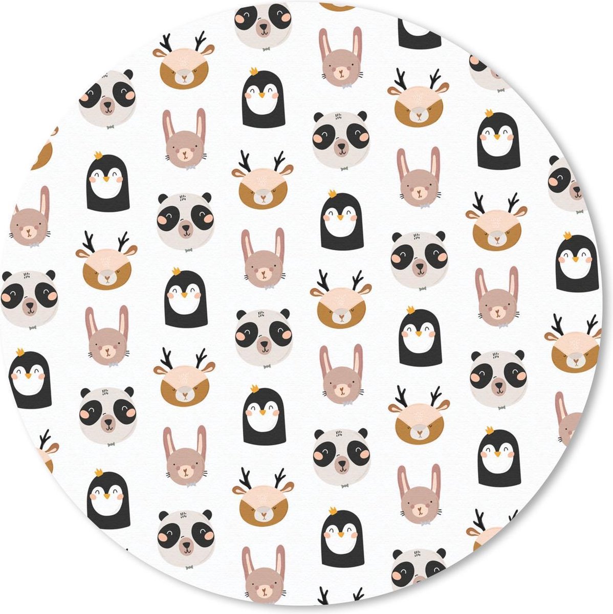 Muismat rond 20x20 cm - Mousepad Dieren - Patronen - Natuur - Ronde muismatten