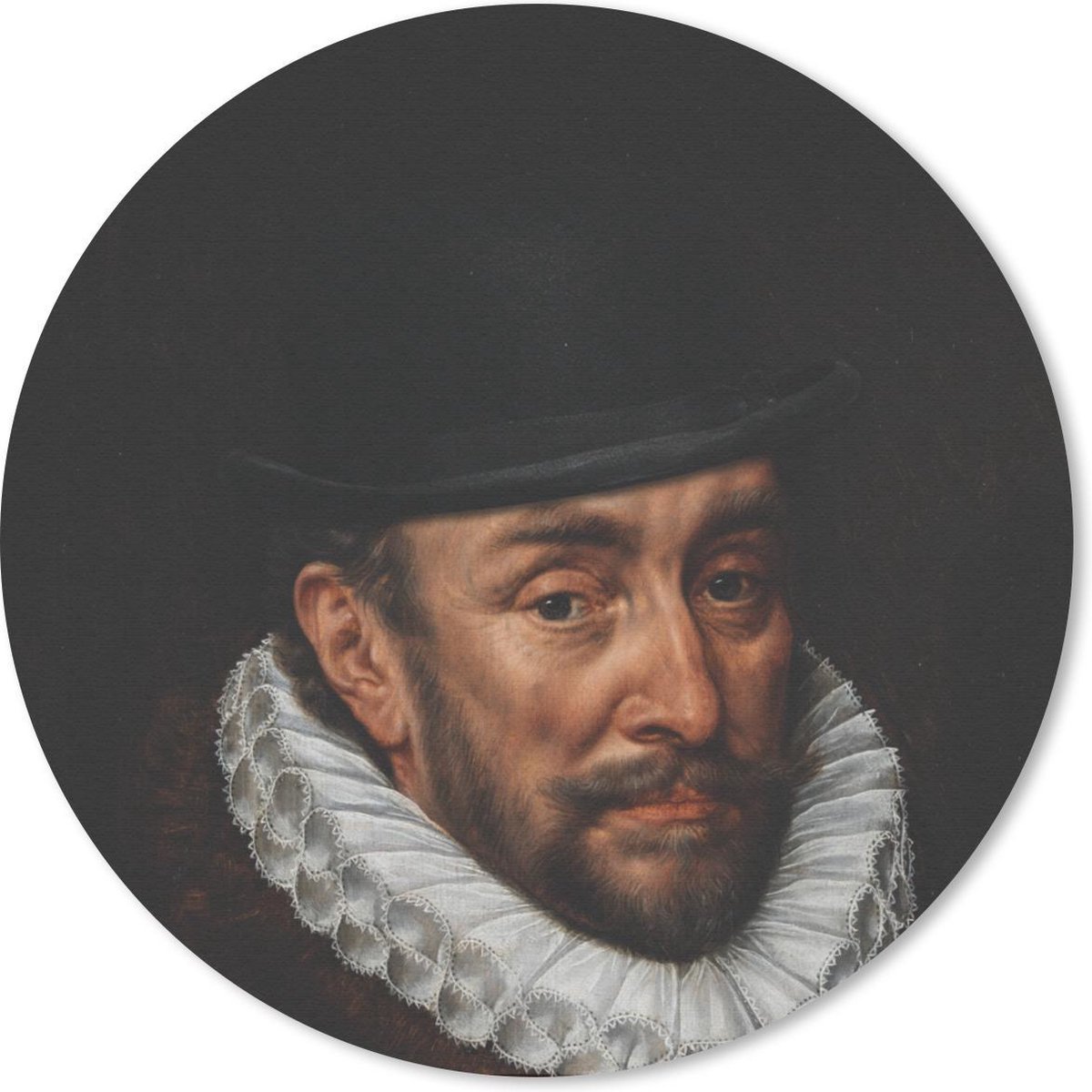 Muismat rond 20x20 cm - Mousepad Willem van Oranje - Kunst - Hoed - Ronde muismatten