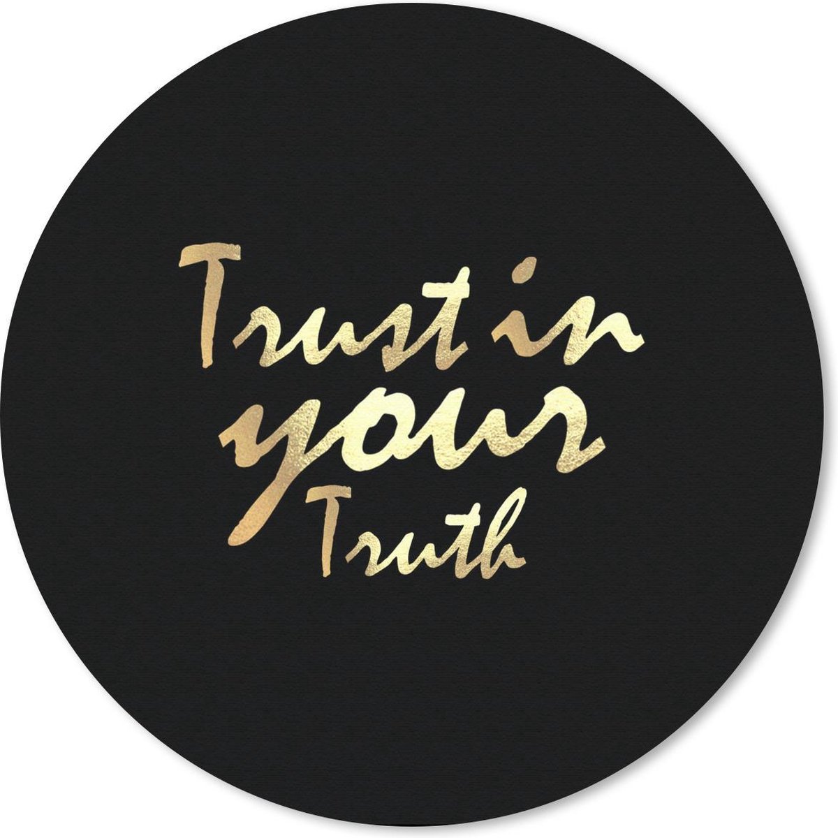 Muismat rond 20x20 cm - Mousepad Quote - Trust - Goud - Ronde muismatten