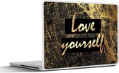 Laptop sticker - 10.1 inch - Quotes - Zelfvertrouwen - Goud - Zwart - 25x18cm - Laptopstickers - Laptop skin - Cover