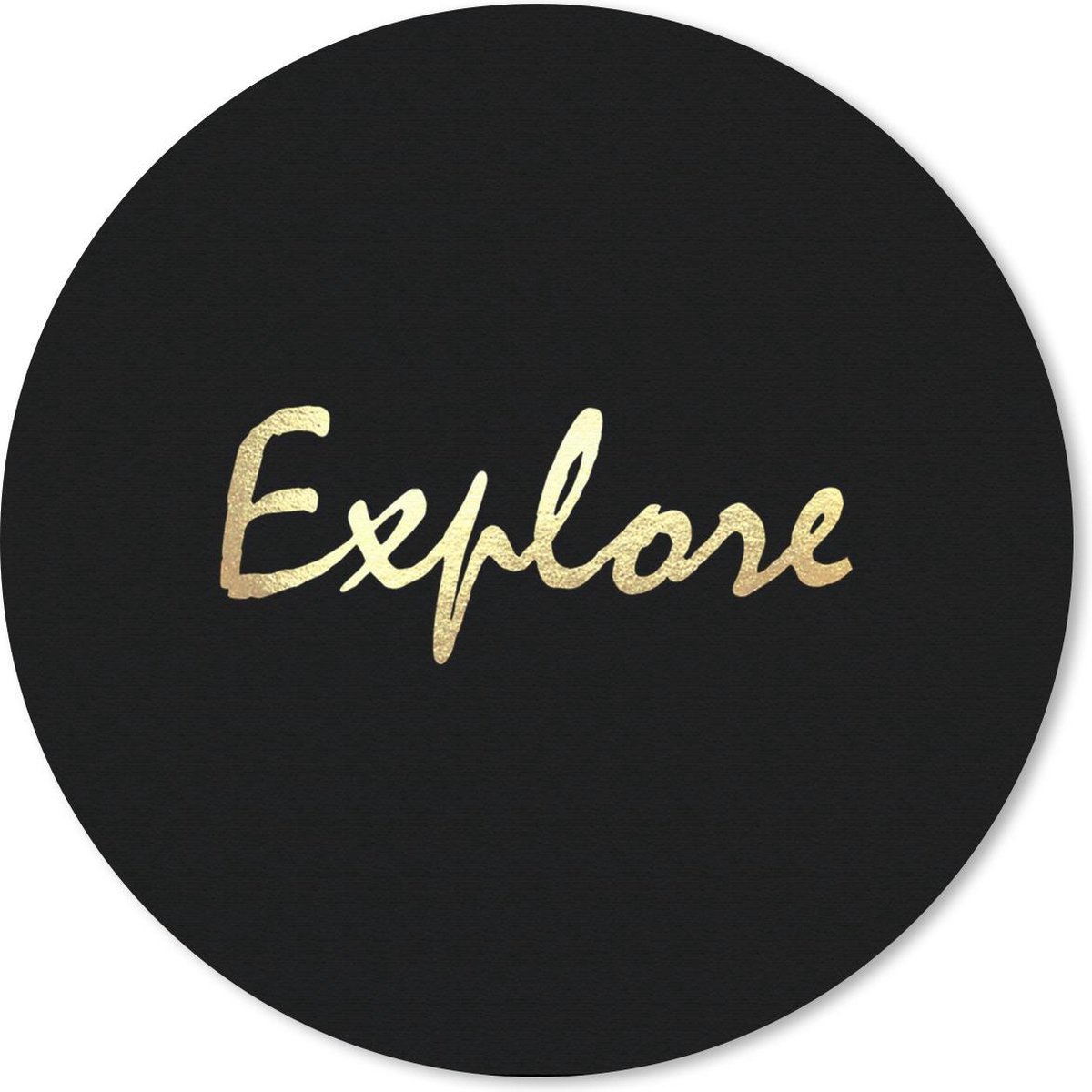 Muismat rond 20x20 cm - Mousepad Quote - Reizen - Goud - Zwart - Ronde muismatten