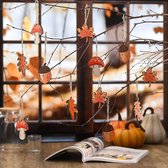 Houten Herfst Hangers | Herfstdecoratie | 24 Stuks | Winkel | Kantoor | Café| Thuis | Hout