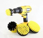 4 Delige Schoonmaak Borstelset Voor in de Boormachine -Geel-