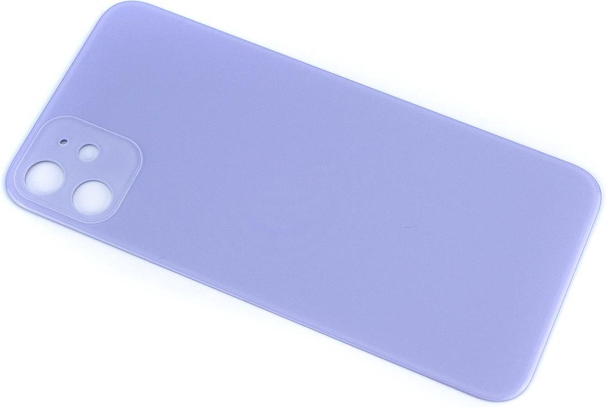 iPhone 11 - Achterkant glas / Back cover glas / Behuizing glas - Big Hole - Paars