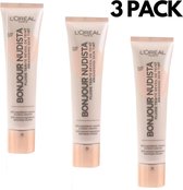 L'Oréal Bonjour Nudista Awakening Skin Tint BB Cream - Light (set van 3)