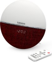 Lenco CRW-4BY - Wekkerradio met wake up light, Bluetooth en aux - Rood