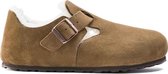 Birkenstock London VL Shearling Narrow Dames Clogs - Tea - Maat 36