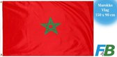 F4B Marokkaanse Vlag | 150x90 cm | Marokko Vlag | 100% Polyester | Messing Ogen | Weerbestendi