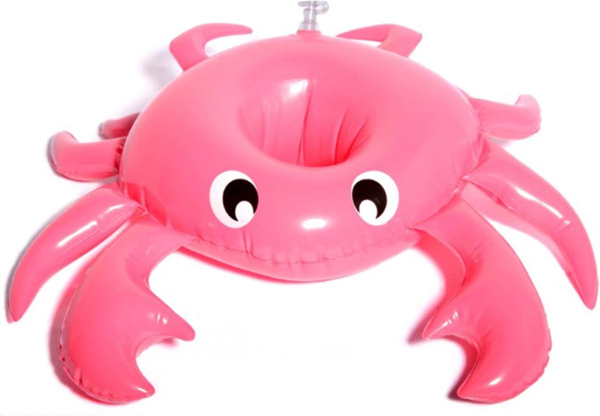 Swim Essentials Opblaasbare Bekerhouder - Zwembad Accessoires - Drankhouder Zwembad - Roze Krab