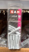SAM Universele Hollewand Plug Met Kraag 20 stuks 6.0 x 35 mm. Gips-Plug Beton-Pluggen.