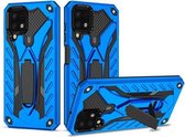 Voor Samsung Galaxy A22 4G schokbestendig TPU + pc-beschermhoes met houder (blauw)