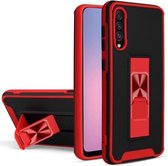 Voor Samsung Galaxy A50 / A30s / A50s Dual-color Skin Feel TPU + PC Magnetische schokbestendige hoes met onzichtbare houder (rood)