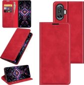 Voor Xiaomi Poco F3 GT Retro-skin Business Magnetische Suction Leather Case met Houder & Kaartsleuven & Portemonnee (Rood)