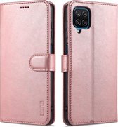 Voor Samsung Galaxy M62/F62 AZNS Huid Voelen Kalf Textuur Horizontale Flip Lederen Case met Kaartsleuven & Houder & Portemonnee (Rose Goud)