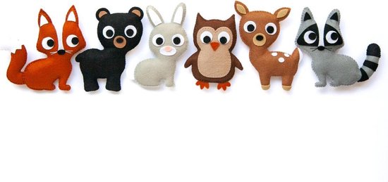 Thumbnail van een extra afbeelding van het spel Knutselen Meisjes - Knutselen Jongens - Knutselpakket Meisjes en Jongens - Forest Animals Bosdieren - Naaiset Kinderen - WoodyDoody