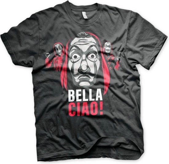La Casa De Papel Heren Tshirt -2XL- Bella Ciao! Zwart