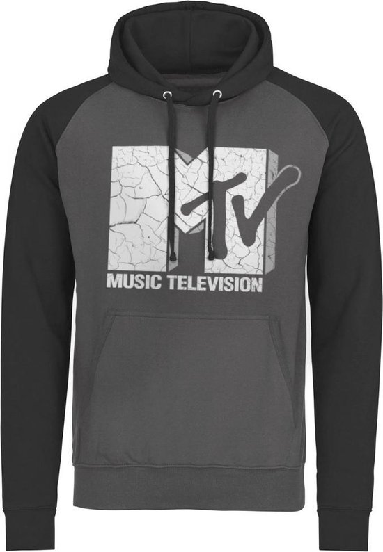 MTV Hoodie/trui -L- Cracked Logo Grijs/Zwart