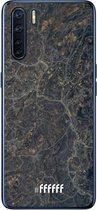 6F hoesje - geschikt voor OPPO A91 -  Transparant TPU Case - Golden Glitter Marble #ffffff