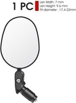 Fietsspiegel - Achteruitkijkspiegel - Met reflector voor - Universeel -  360º Draaibaar - Ovale spiegel voor beter zicht - Makkelijk te monteren - 1 stuk